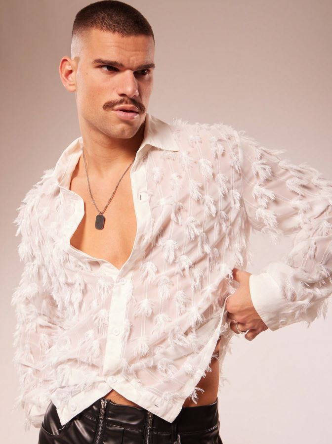 Men's Polka Dot Long Sleeve Single-Breasted Casual Shirt