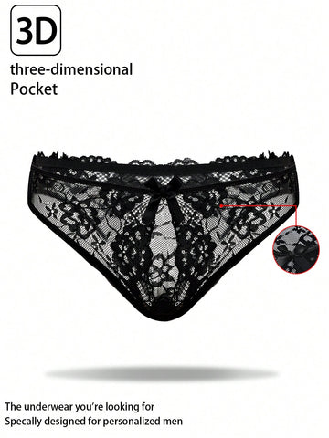 Men’s Low Rise Shorts With Lace Trim And Cutout Design