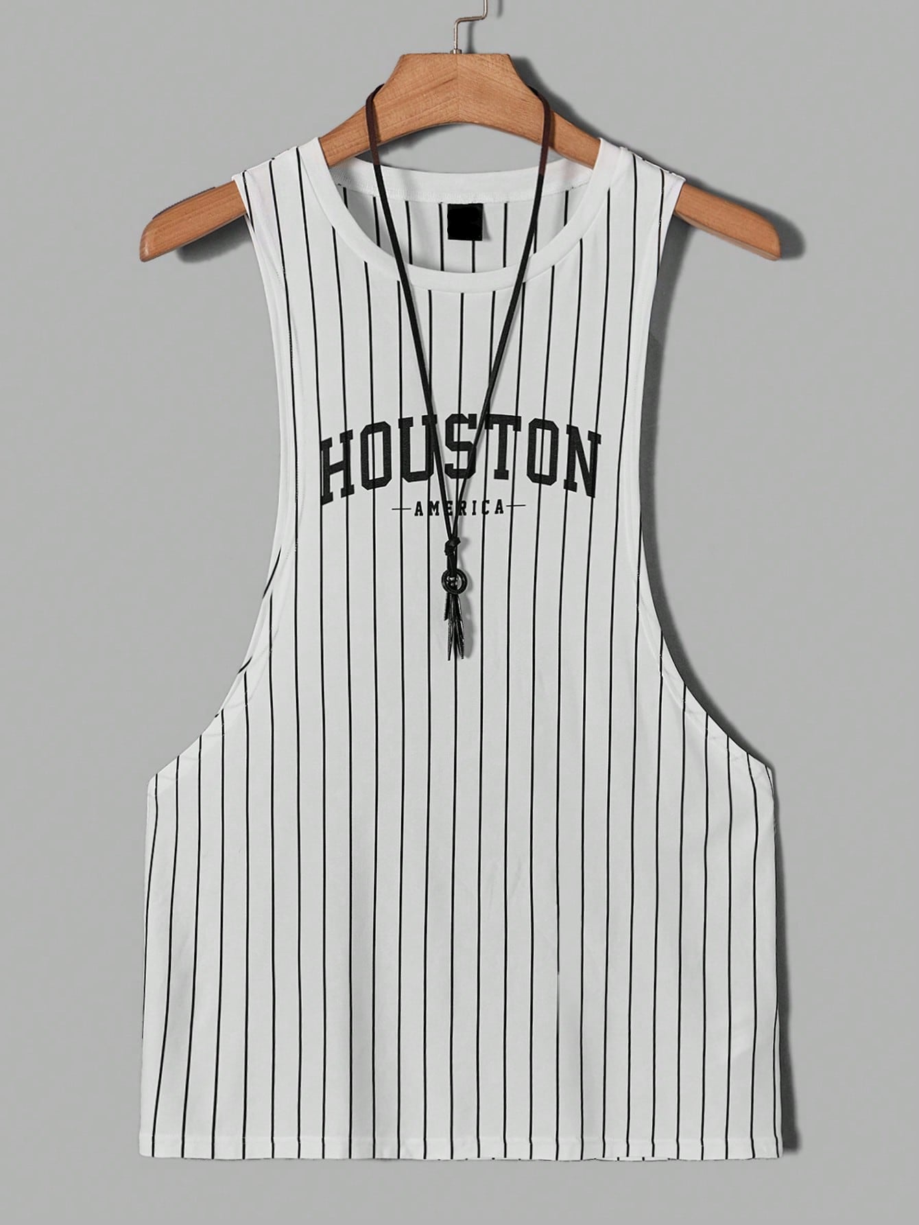 Men Striped & Letter Graphic Sleeveless Tank Top