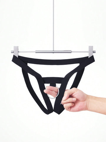 Men’s Casual Shorts With Ring Accent And Strap Detail