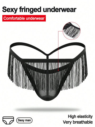 Men’s Lightweight Shorts Black Mesh With Hollow Waist Detail