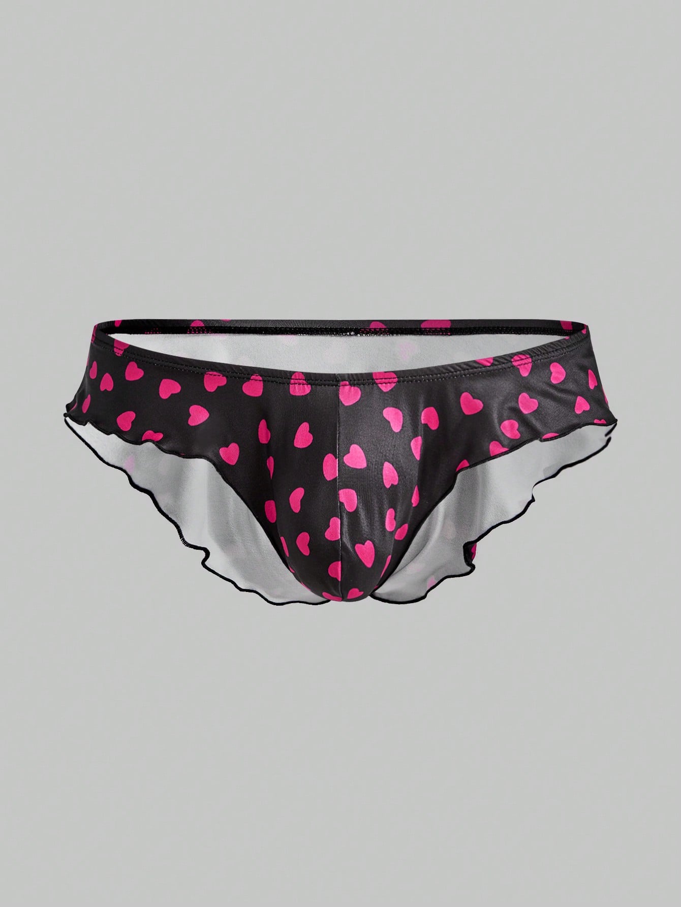 Men’s Casual Shorts With Heart Print And Trim Detail