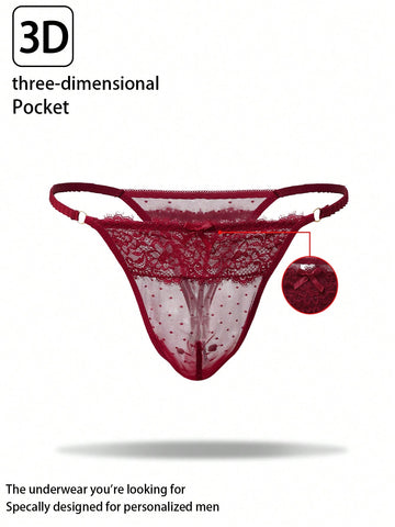 Men’s Lightweight Shorts In Wine Red With Fabric Detail