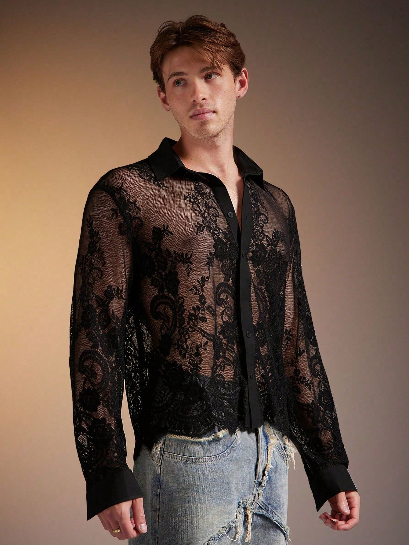 Men's Polka Dot Long Sleeve Single-Breasted Casual Shirt