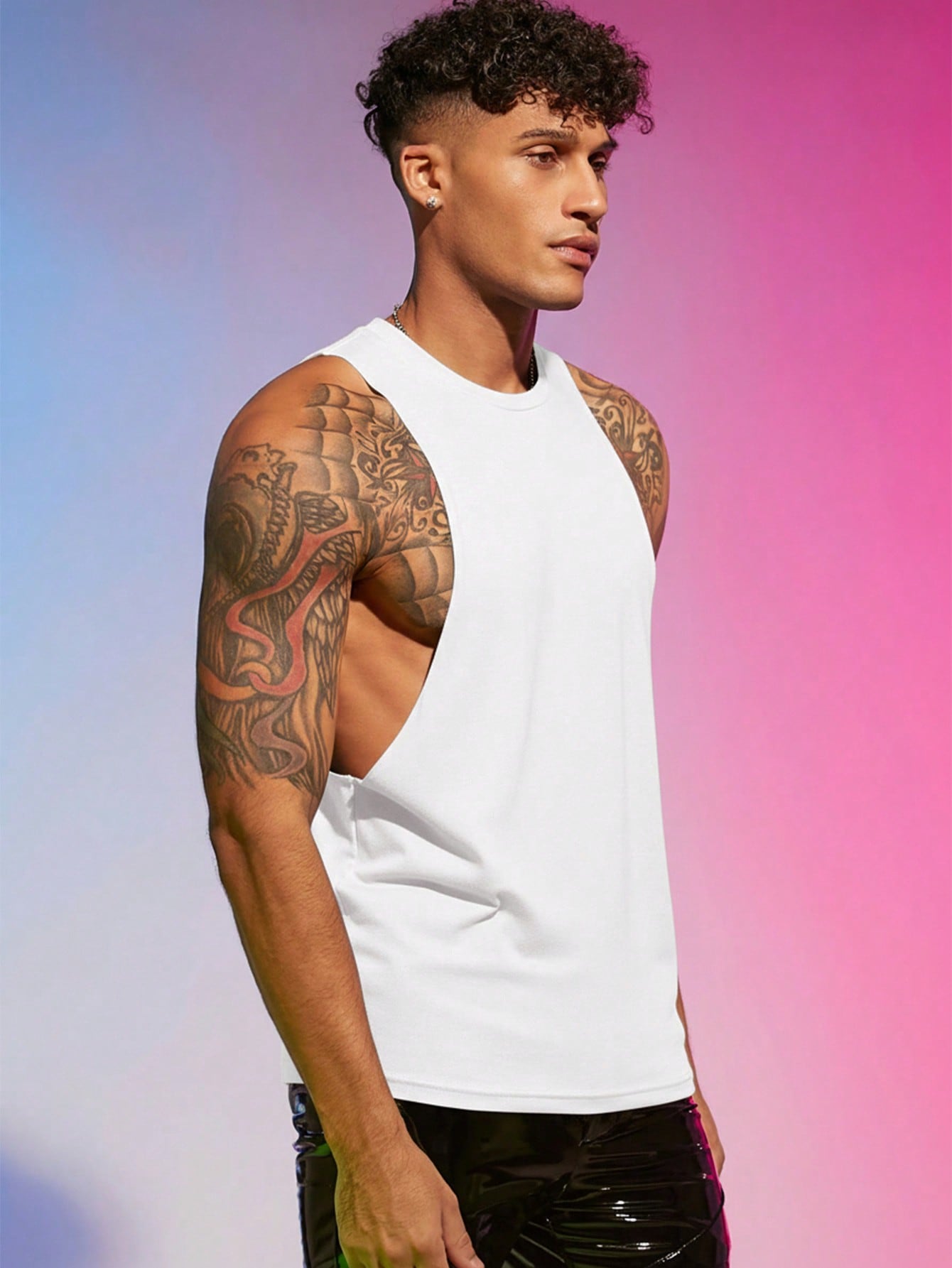 Men Solid Sleeveless Plain Tank Top