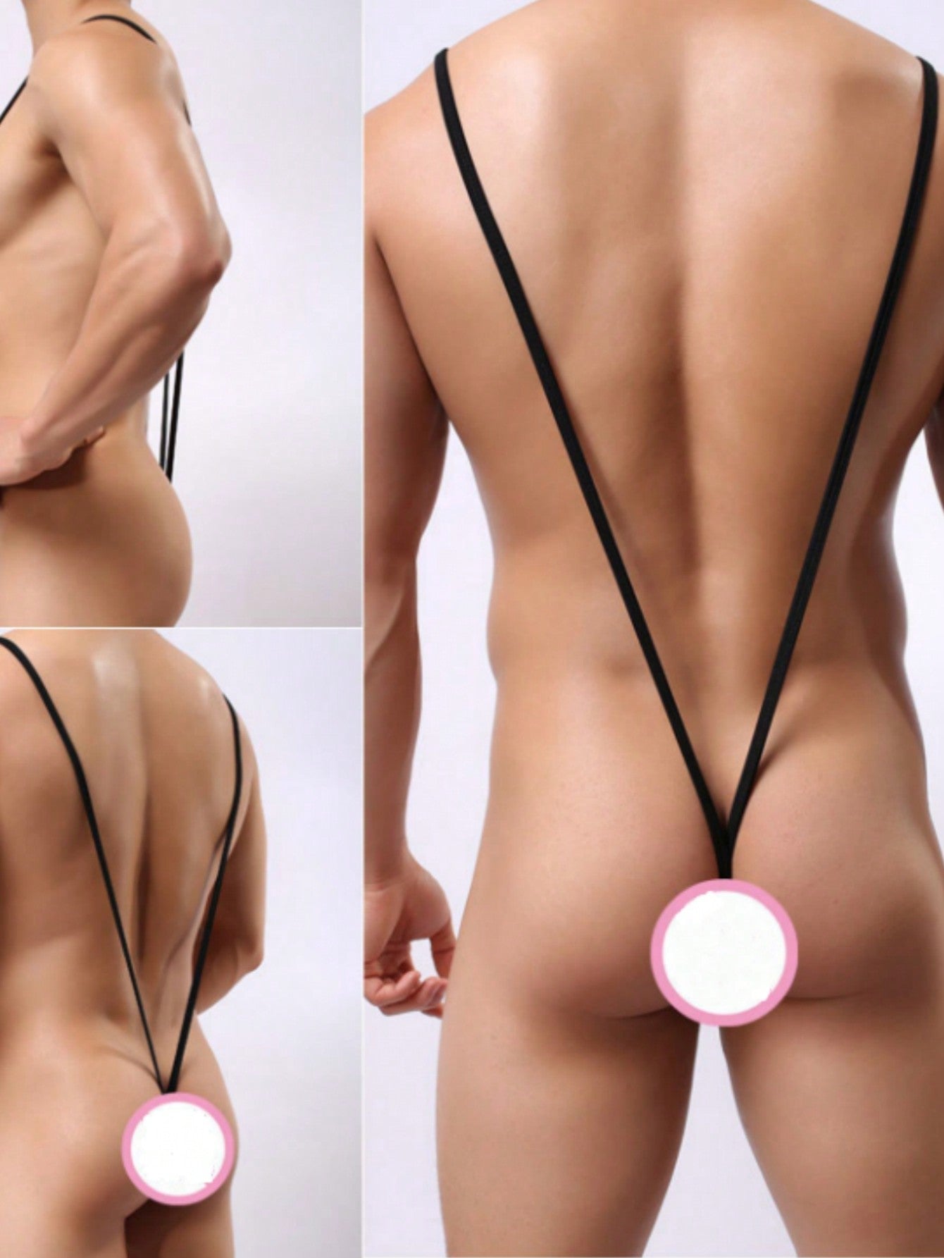 Men’s Adjustable Strap One Piece Outfit In Black Minimal Style