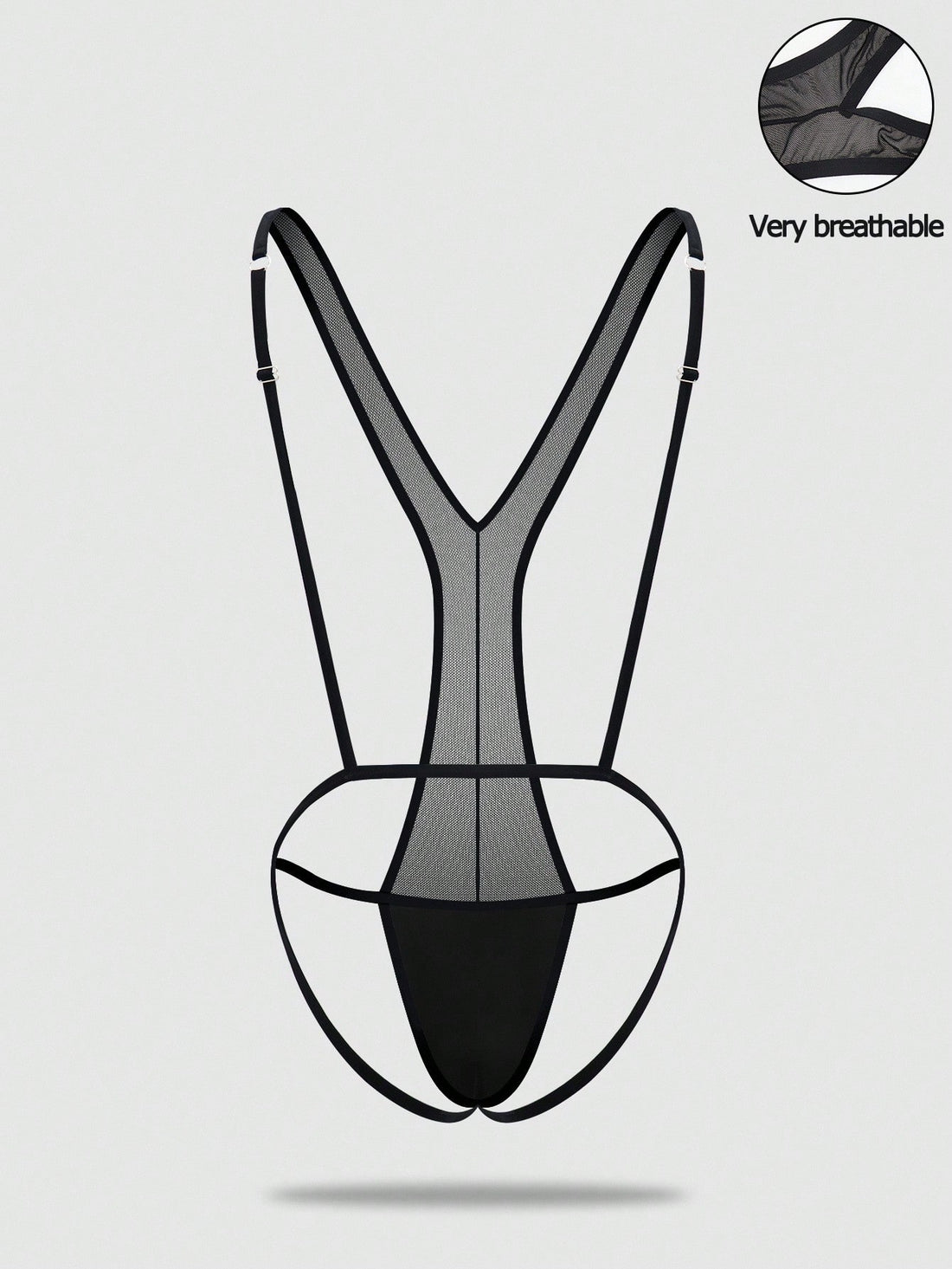 Men’s Sheer Mesh One Piece Bodysuit Lightweight Fit