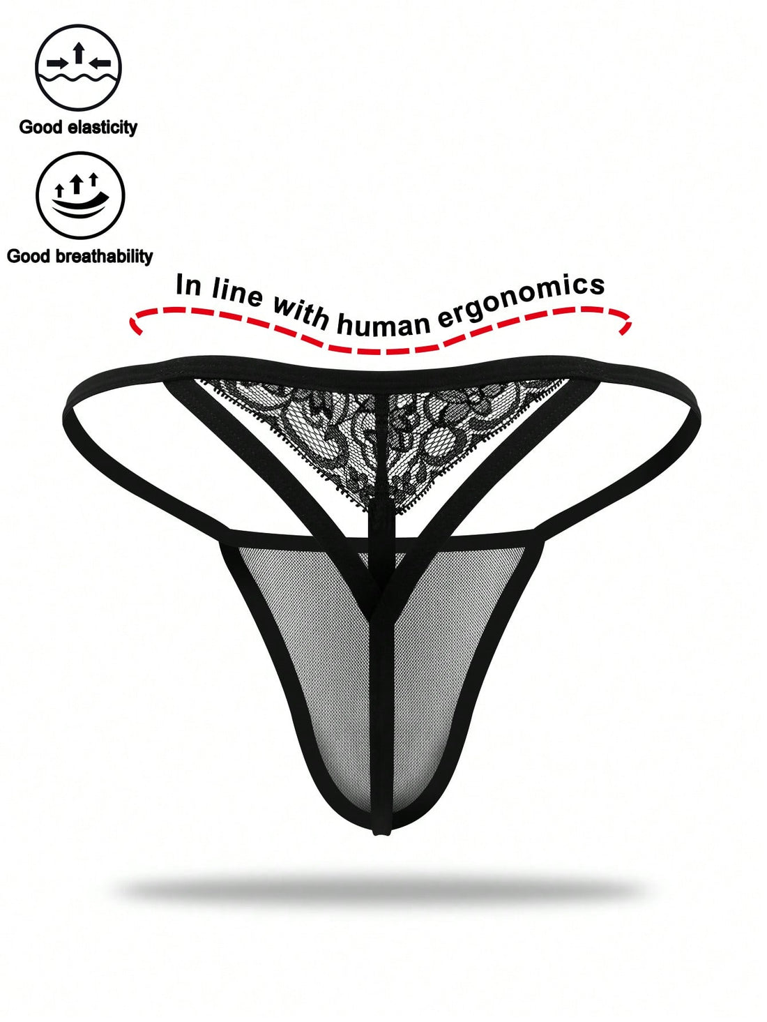 Men’s Black Mesh Shorts With Hollow Pattern Mid Waist Fit