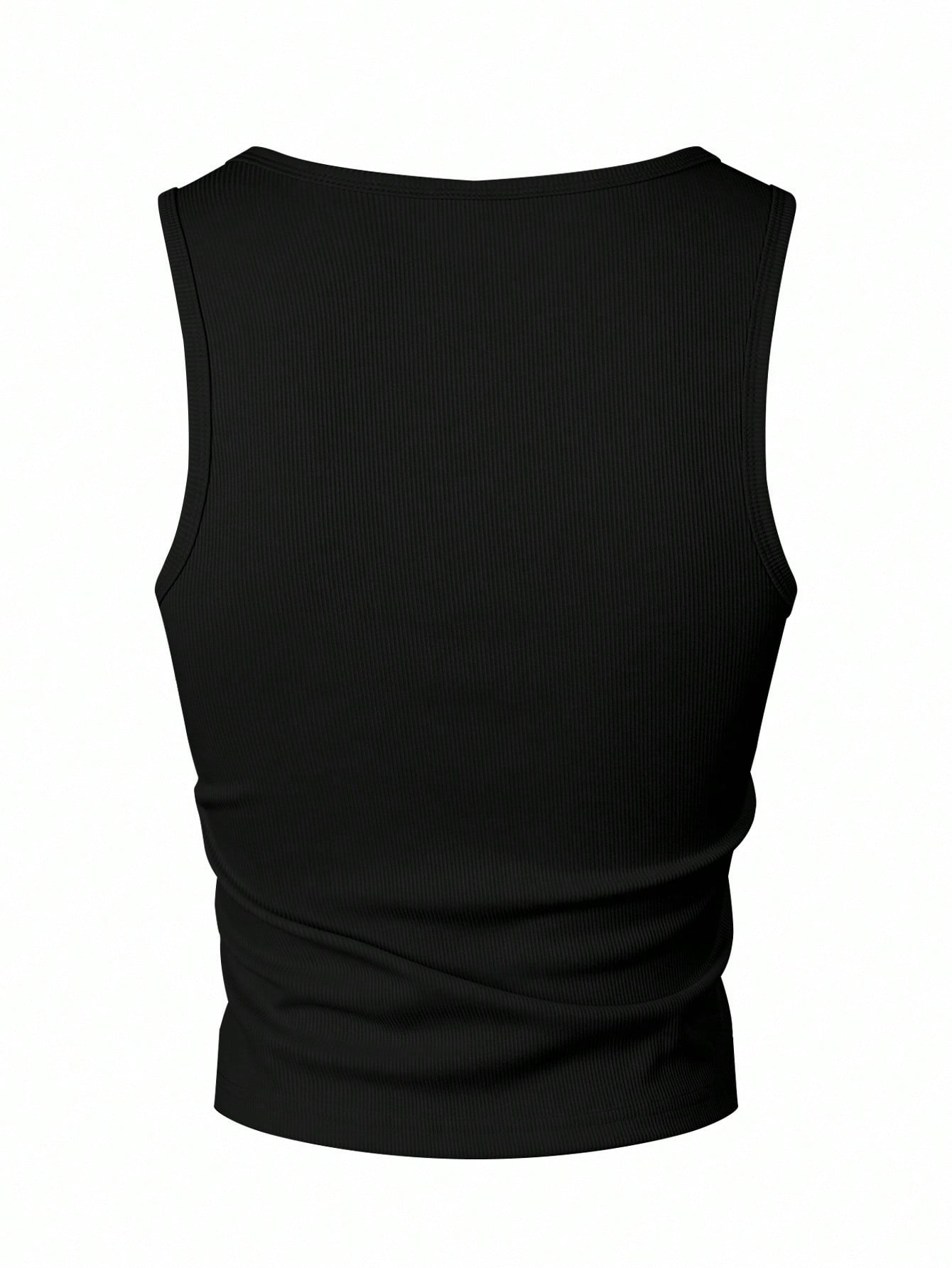 Men's Solid Color Cutout Round Neck Slim Fit Tank Top
