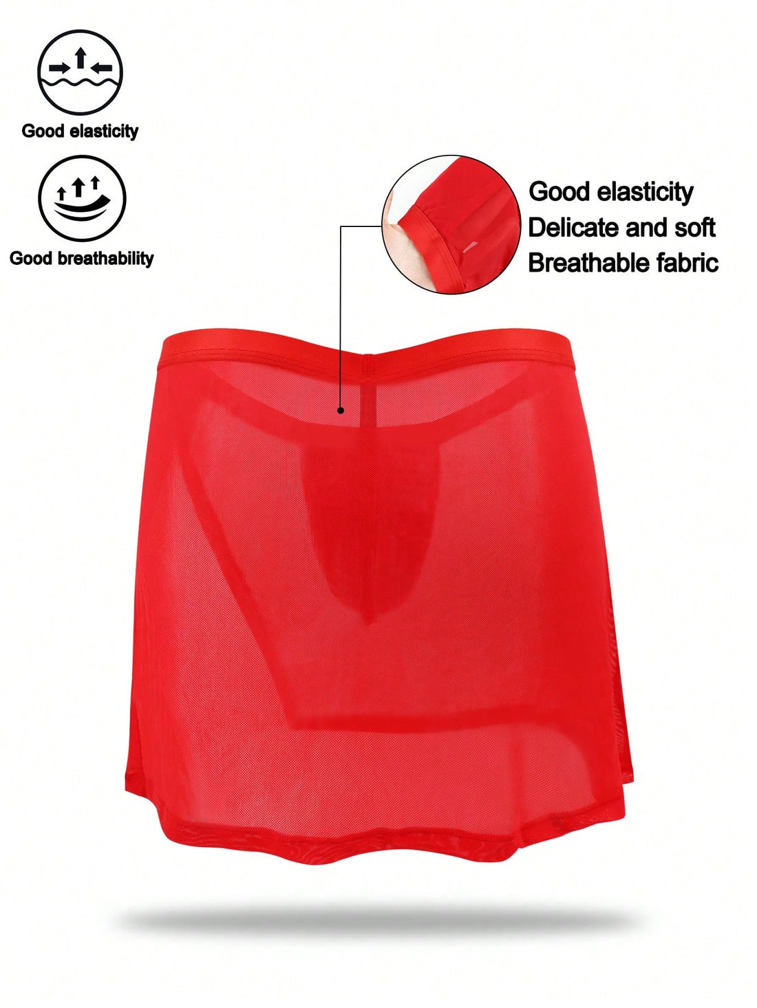 Men's Red Casual Shorts With Soft Breathable Stretch Fabric