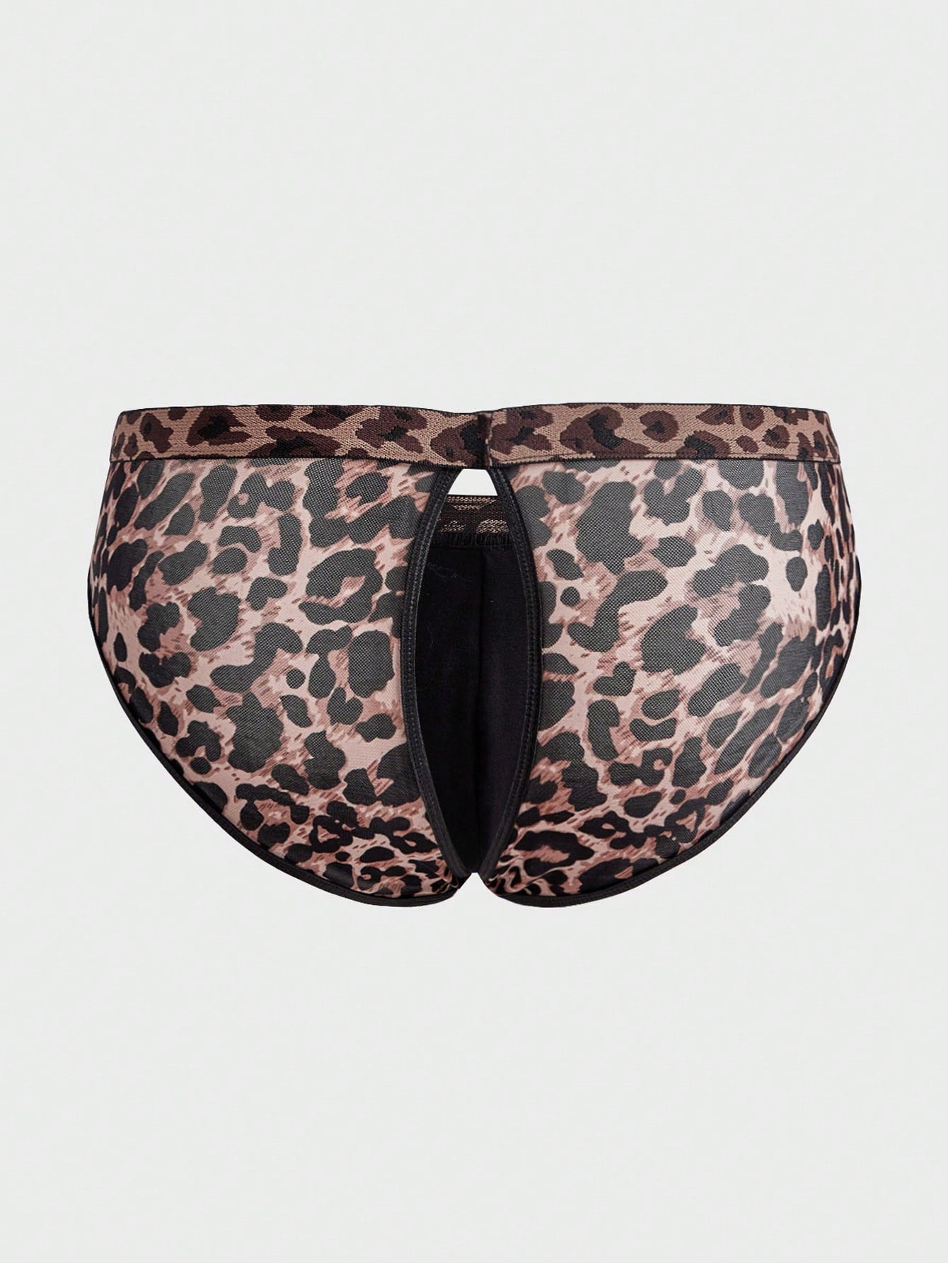 Men’s Casual Shorts Leopard Print Mesh Panel Minimal Style