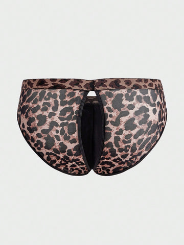 Men’s Casual Shorts Leopard Print Mesh Panel Minimal Style