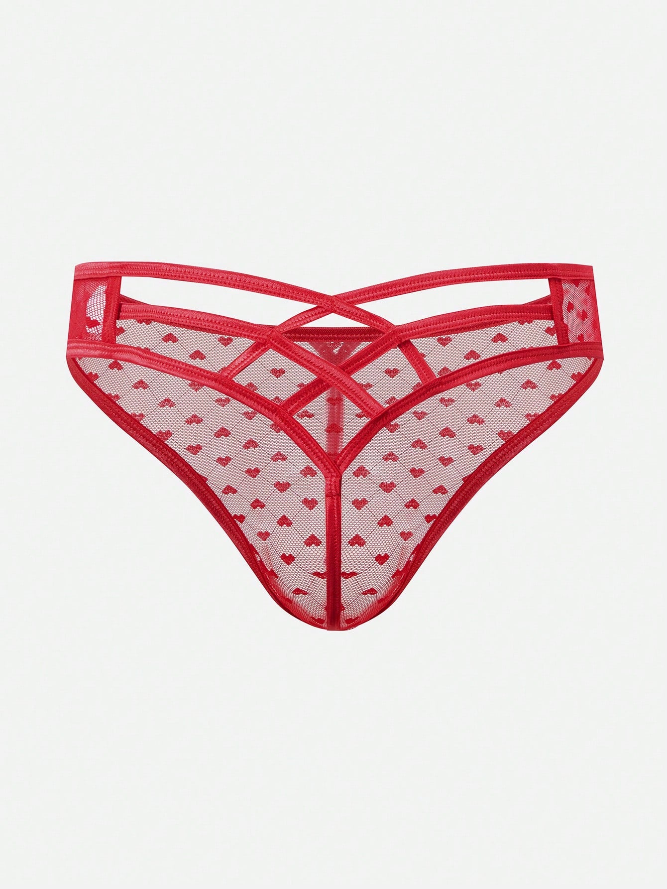 Men’s Casual Shorts With Criss Cross Heart Print Lace Detail