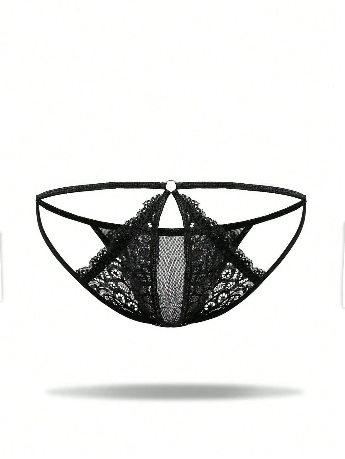 Men’s Casual Shorts With Lace Texture And Mesh Detail