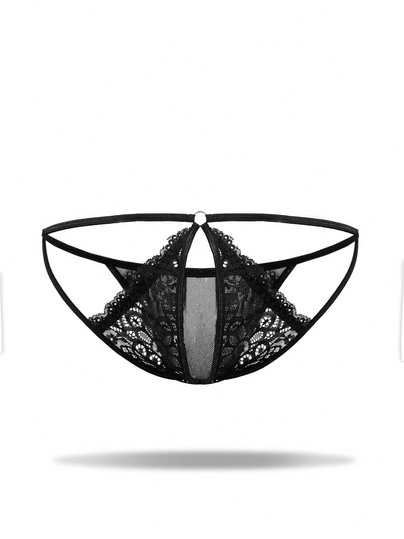 Men’s Casual Shorts With Lace Texture And Mesh Detail