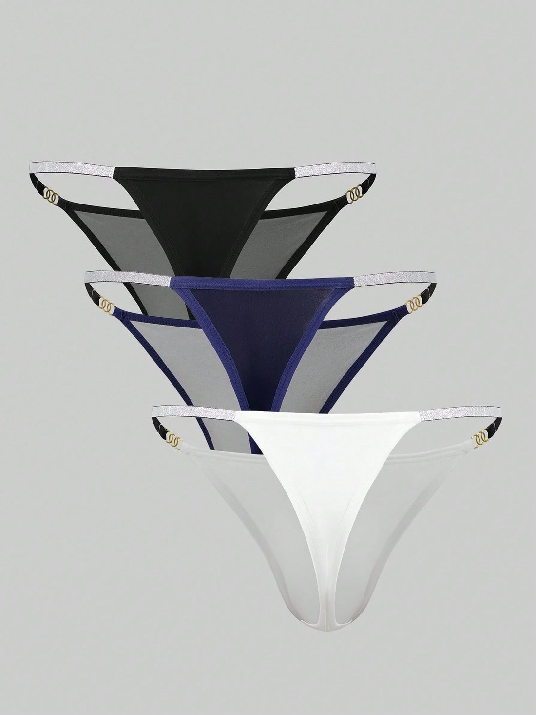 3pcs/Pack Men's Assorted Color Casual Shorts Set With Breathable Stretch Fabric