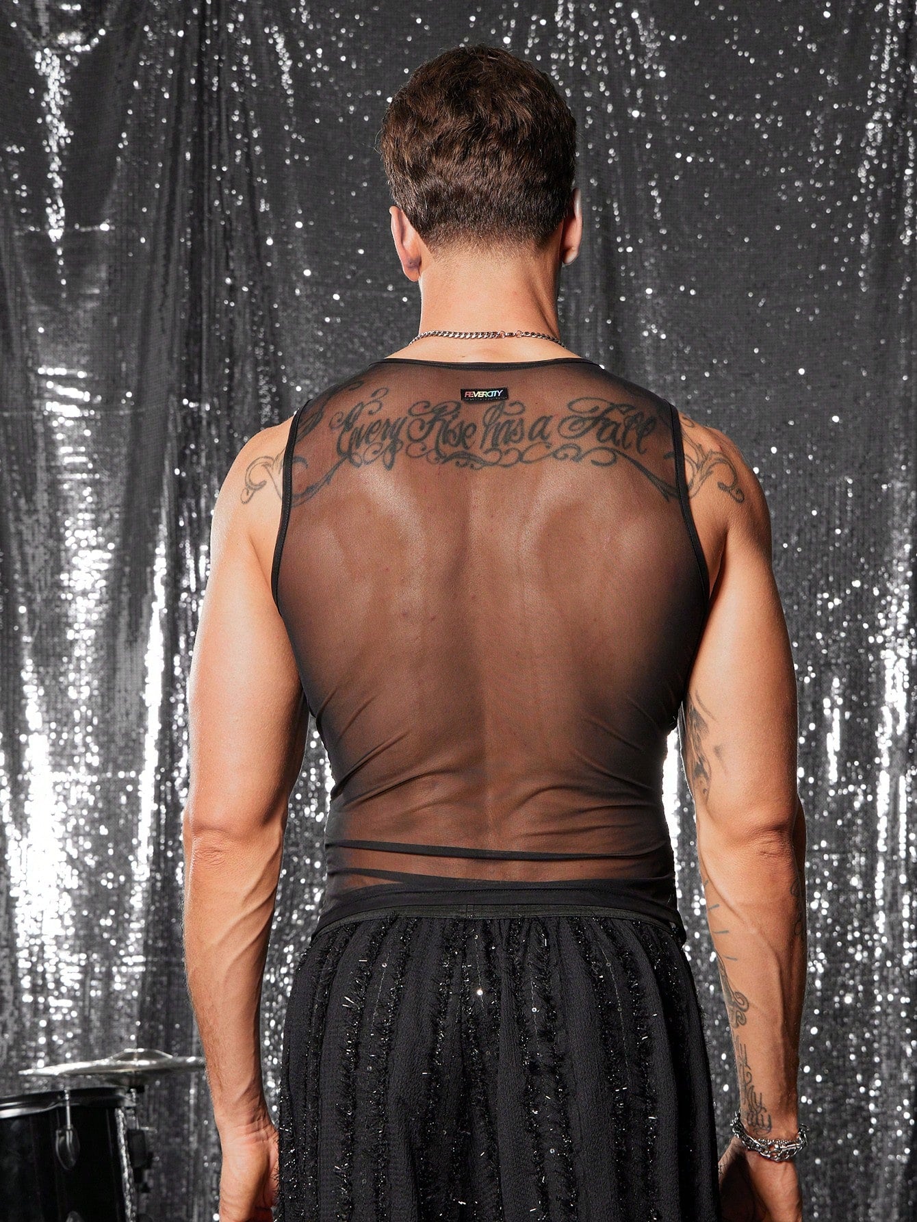 Men's Mesh Ruched Slim Fit Top