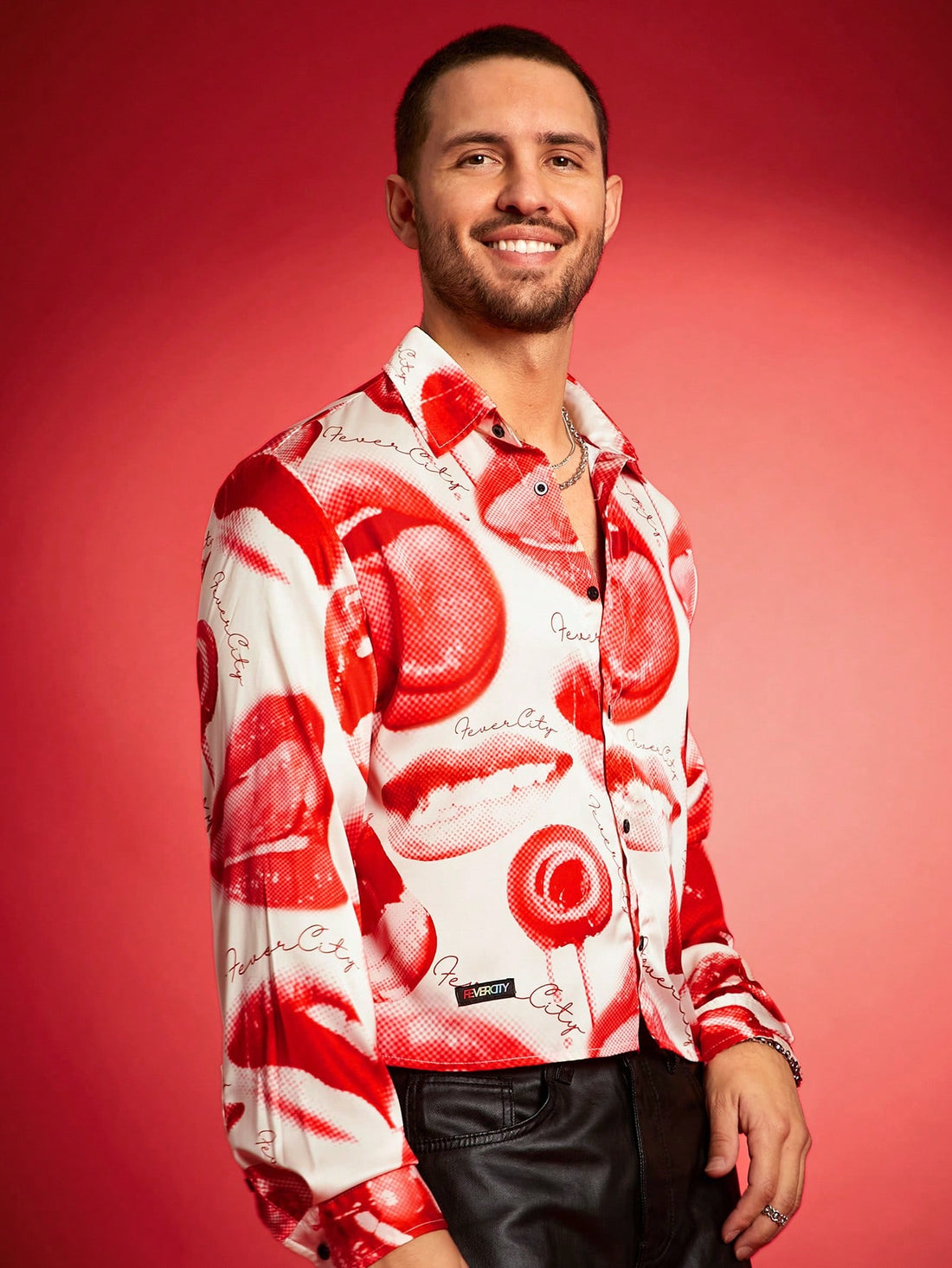 Men's Casual Digital Print Loose Long Sleeve Shirt