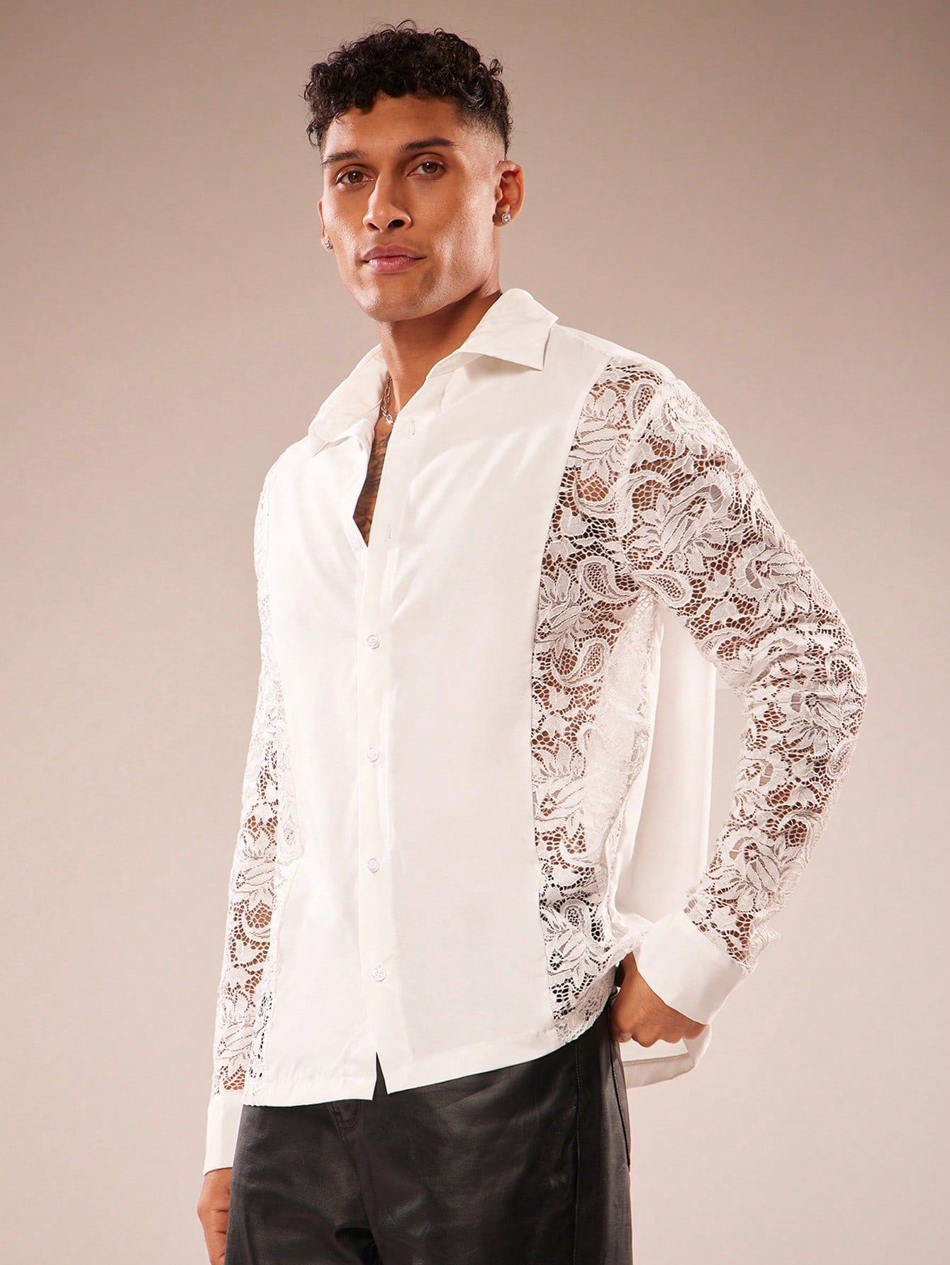 Men's Polka Dot Long Sleeve Single-Breasted Casual Shirt