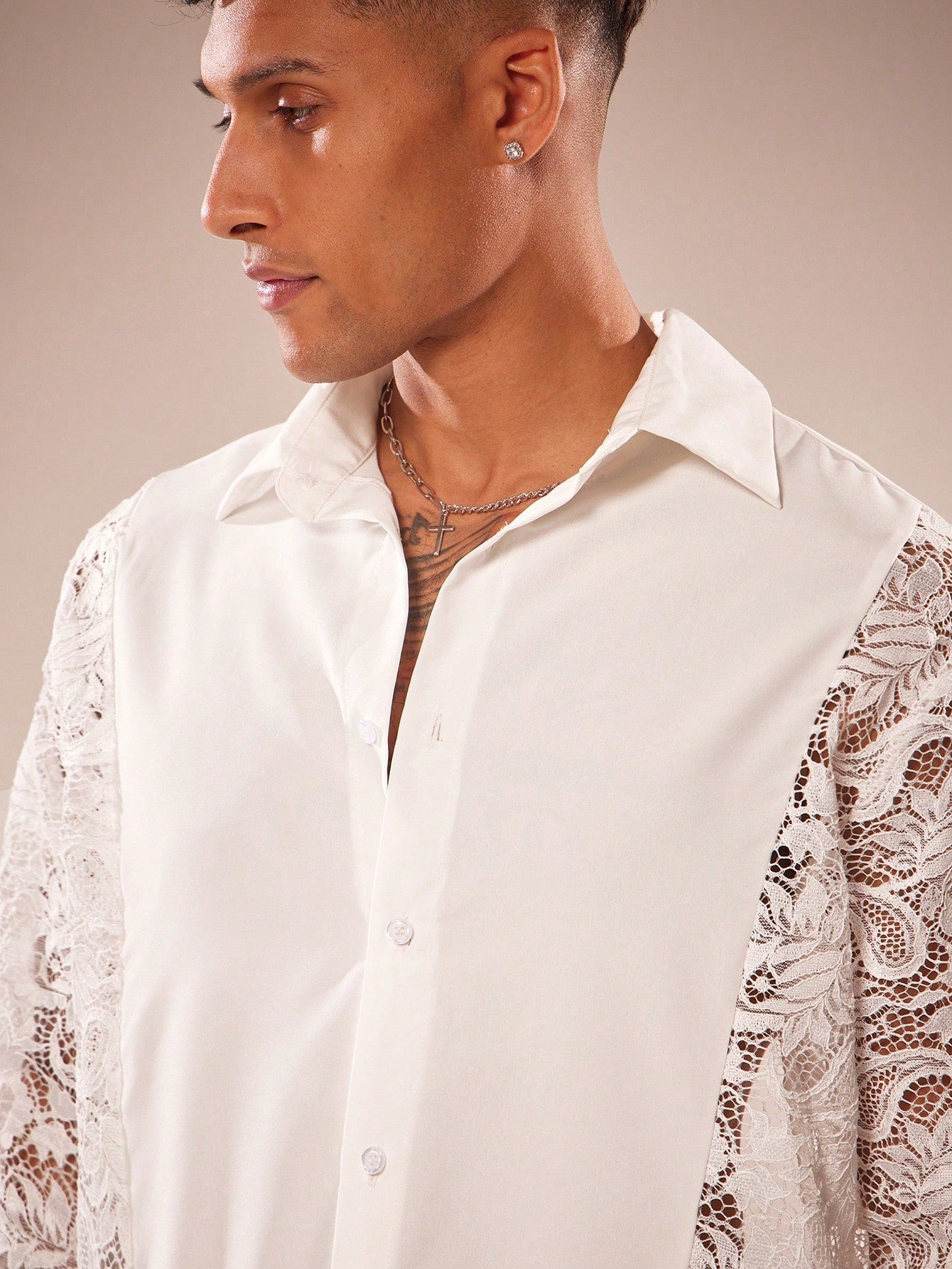 Men's Polka Dot Long Sleeve Single-Breasted Casual Shirt