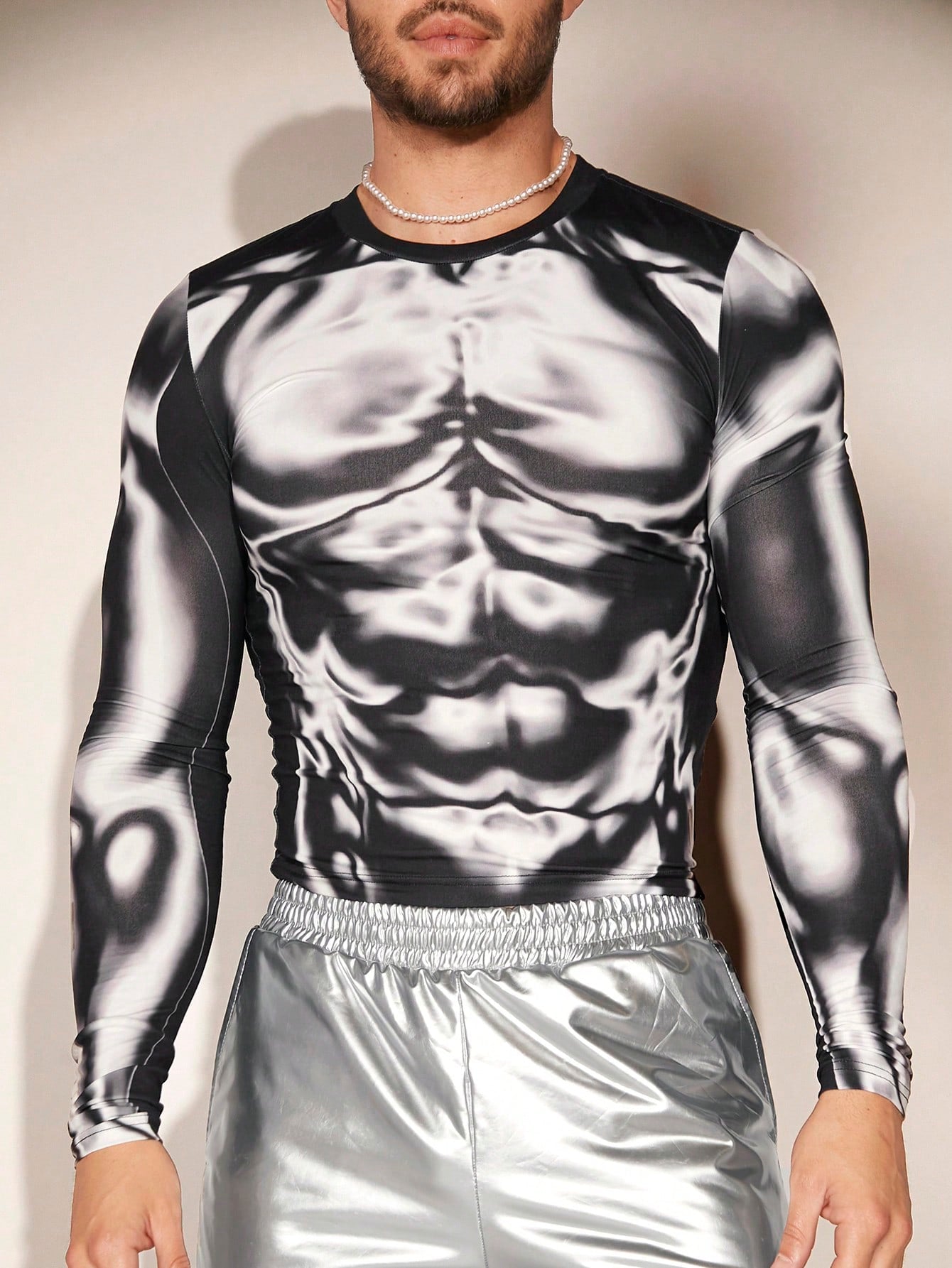 Men's Body Heat Map Print Long Sleeve T-Shirt