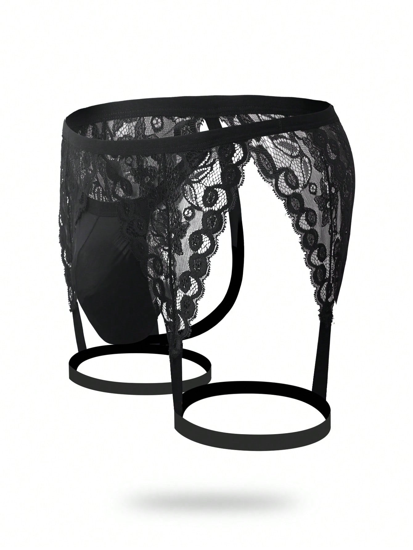 Men’s Lightweight Shorts In Black With Cutout Fabric Design
