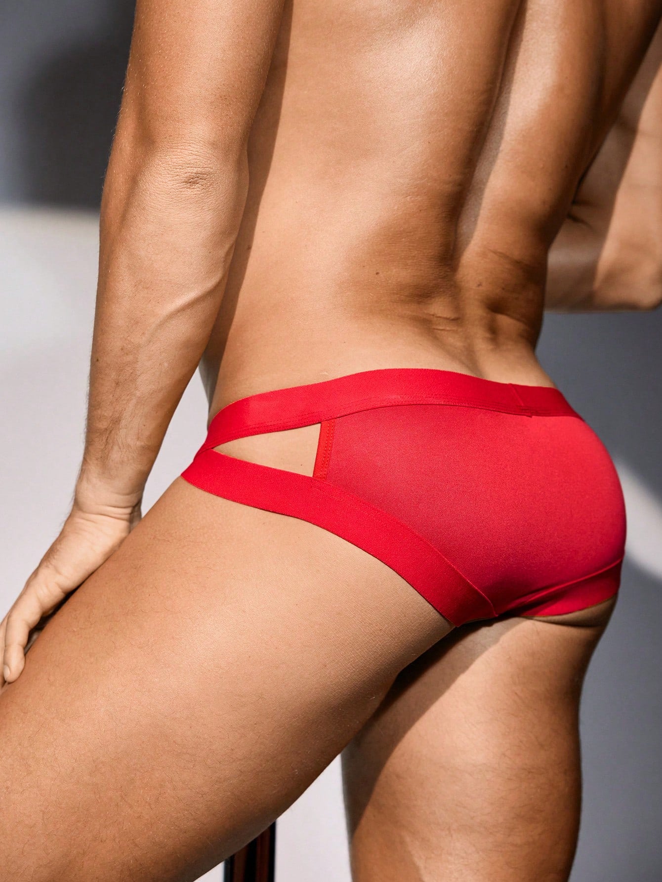 Men’s Lightweight Shorts With Lace Panel Solid Color