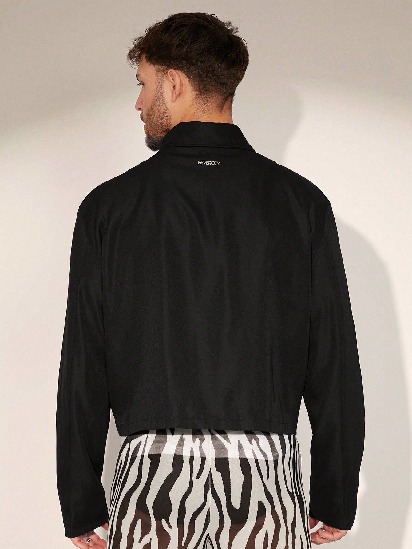 Men Buckle Detail Zip Up Jacket