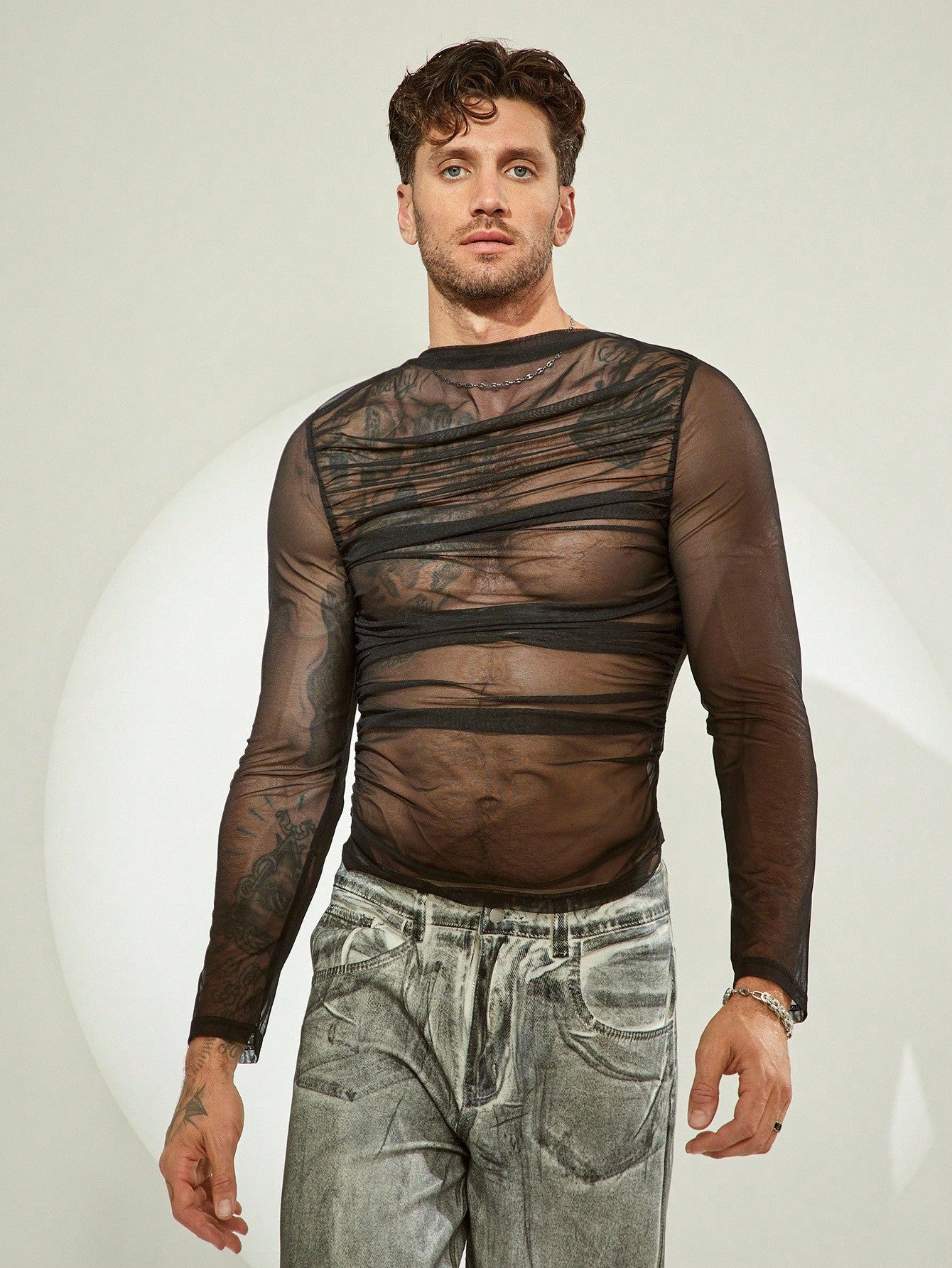 Men's Transparent Soft Long Sleeve T-Shirt