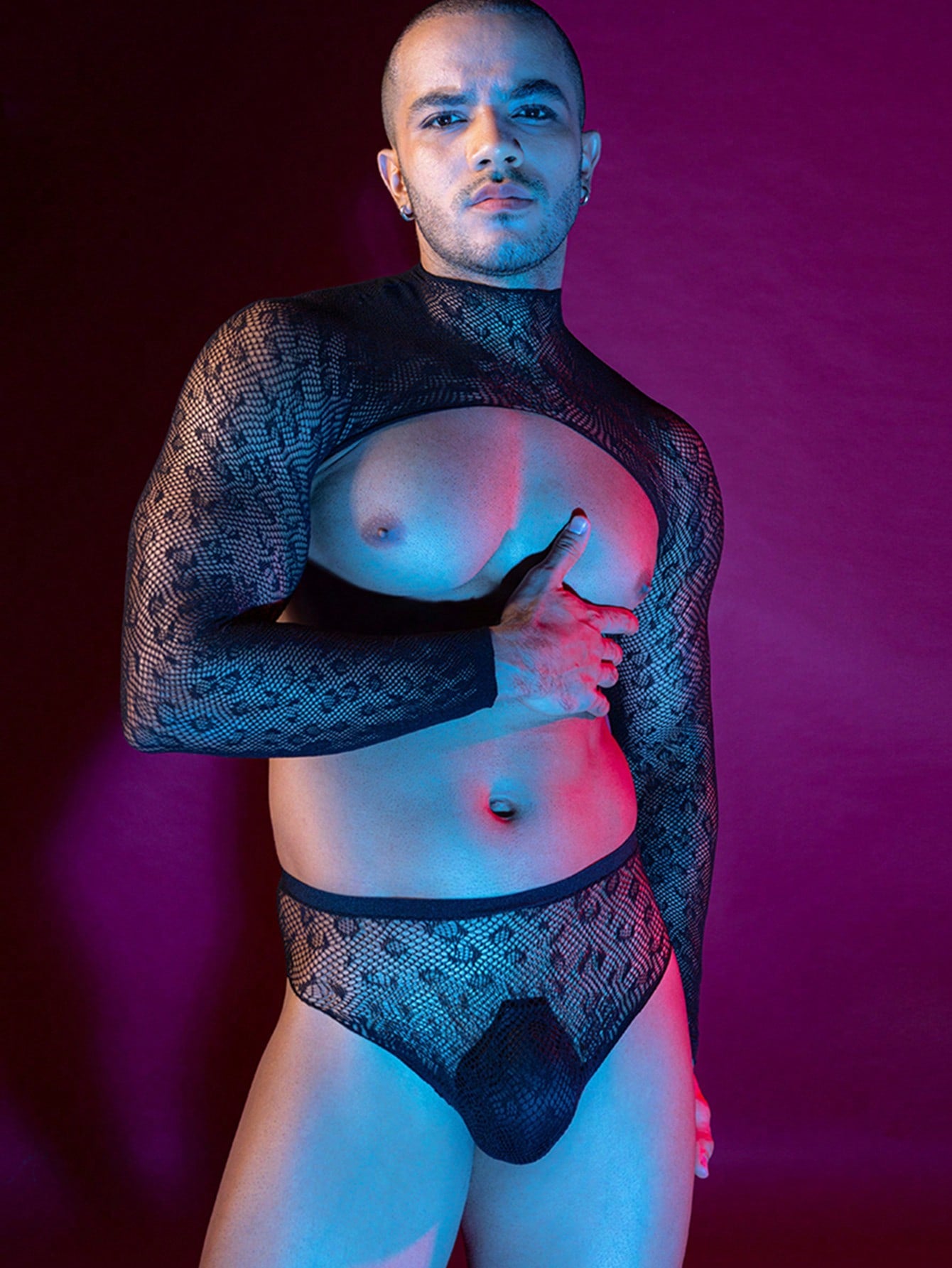Men’s Lightweight One Piece Outfit With Leopard Print Fabric
