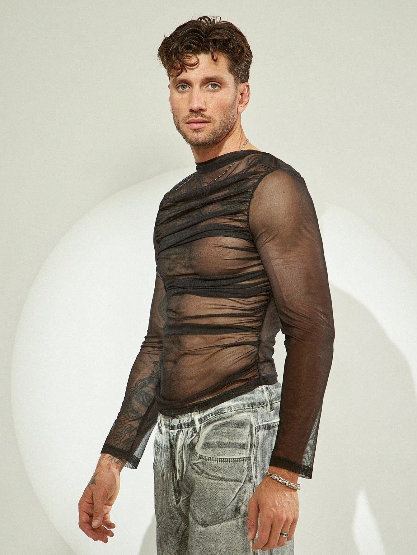 Men's Transparent Soft Long Sleeve T-Shirt