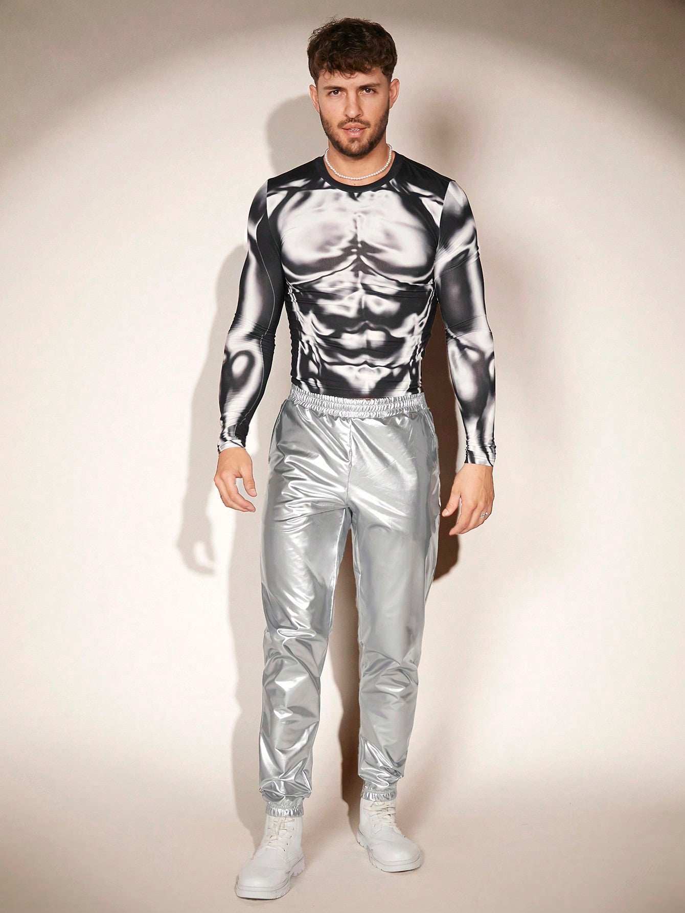 Men's Body Heat Map Print Long Sleeve T-Shirt