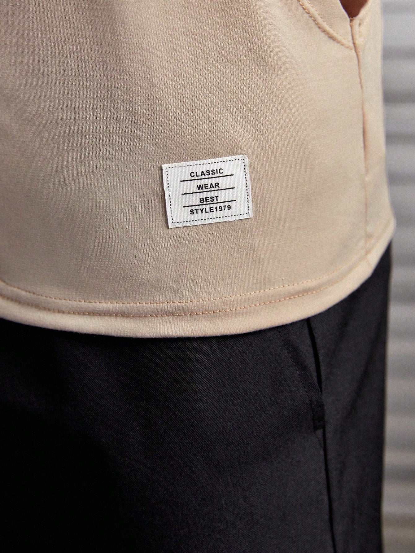 Men's Letter Patch Two-Tone Tank Top