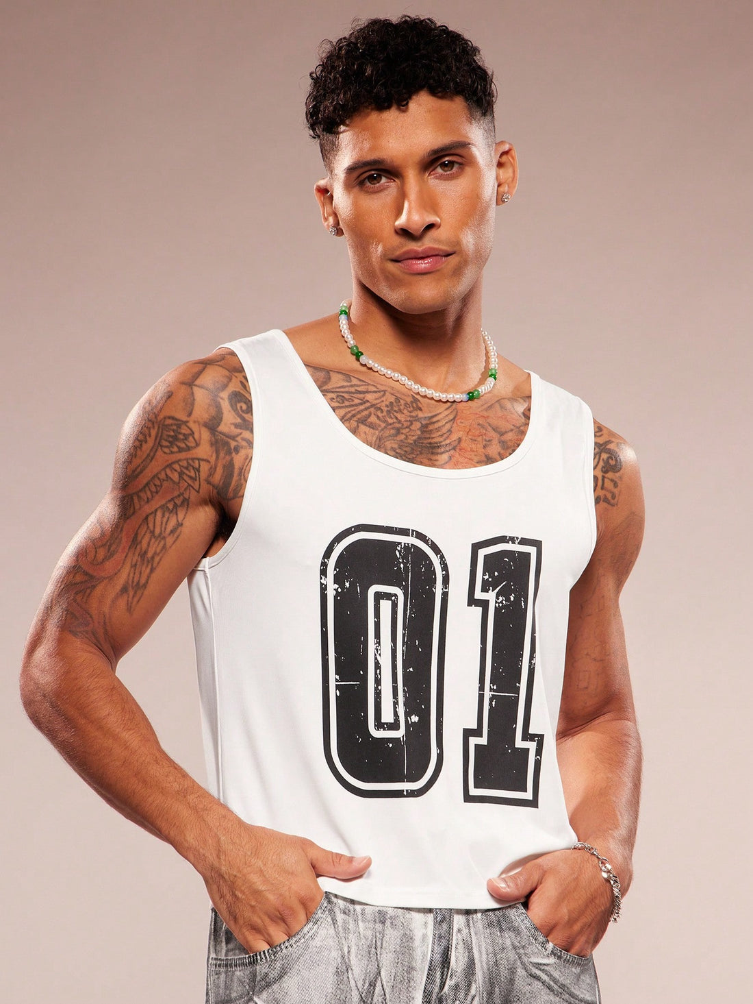 Rhinestone Lip Mesh Sheer Camisole