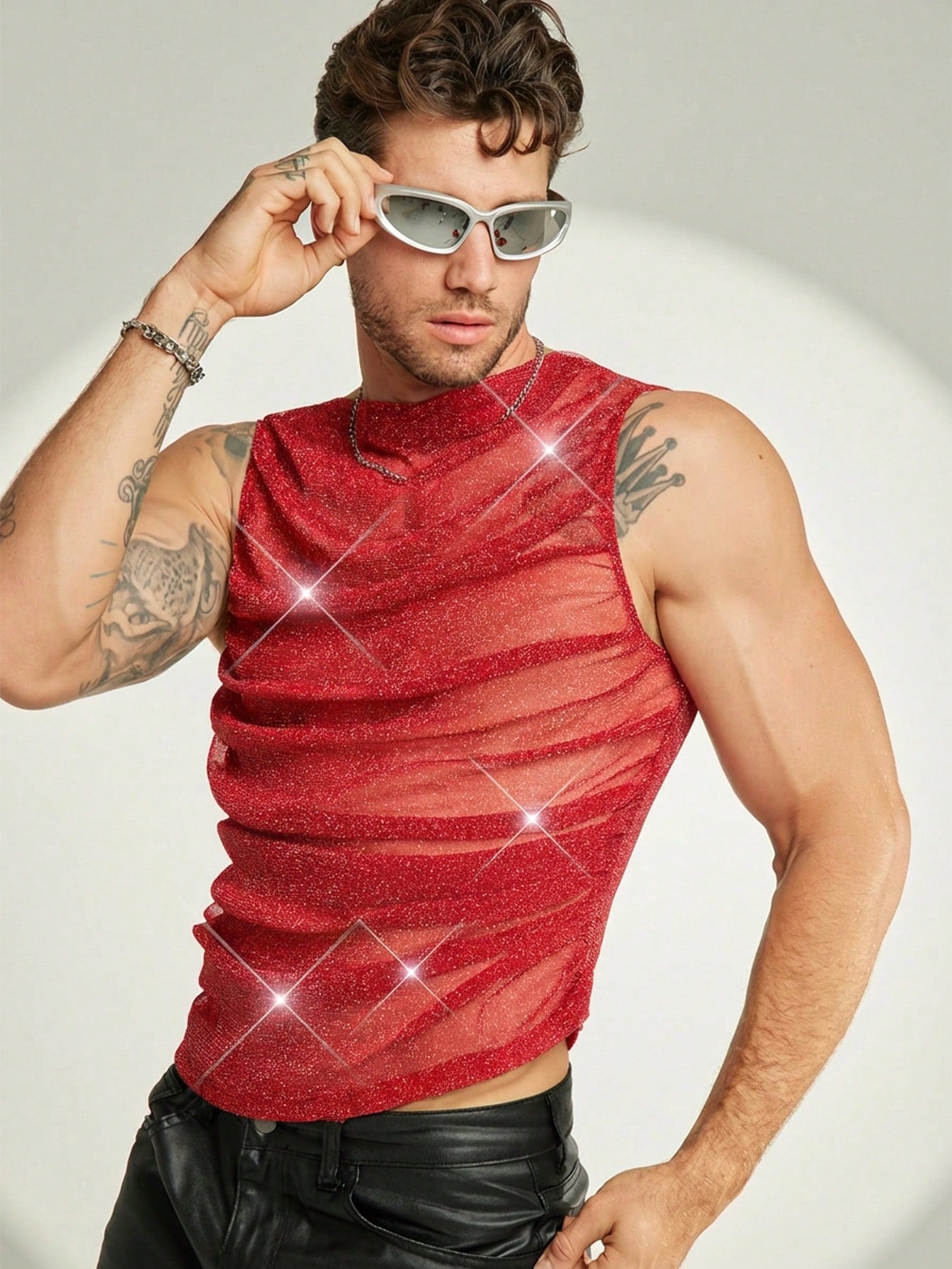 Men's Sheer Mesh Tank Top