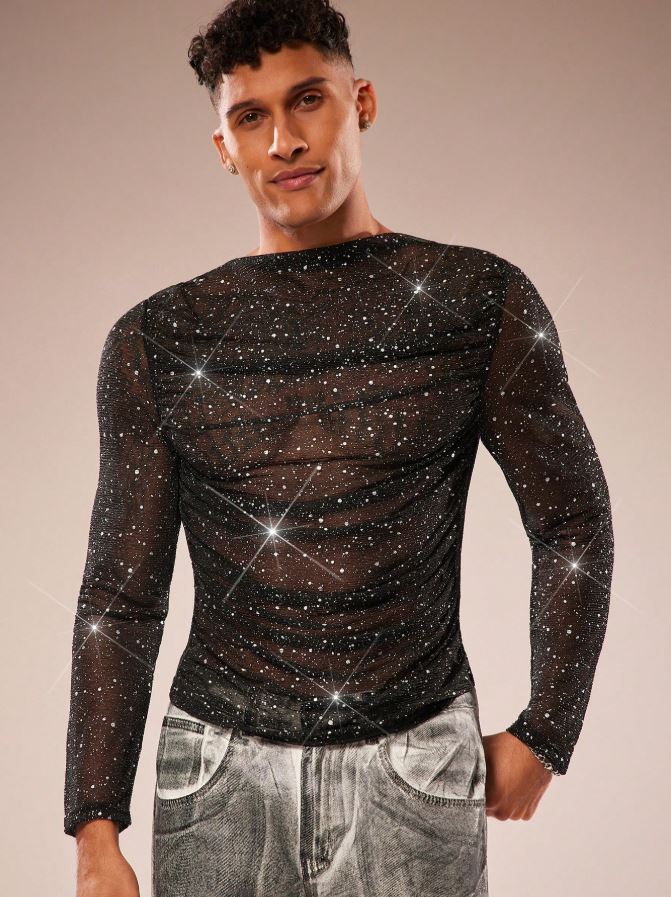 Men's Transparent Soft Long Sleeve T-Shirt